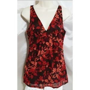 New York & Company Sleeveless Pullover Floral Top